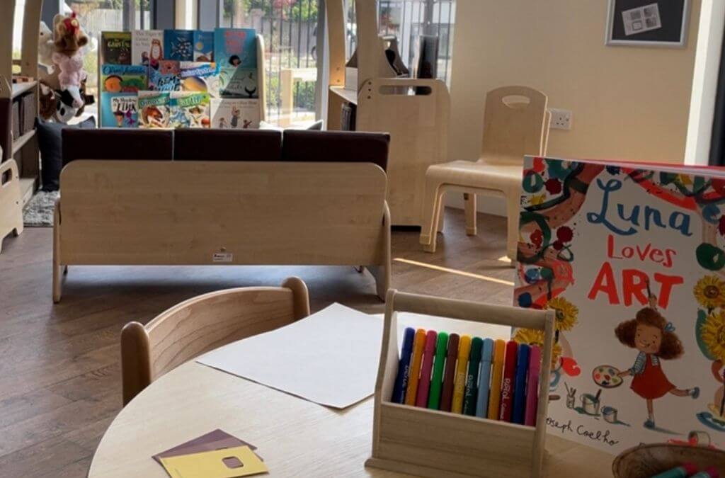 Wooden indoor teaching area