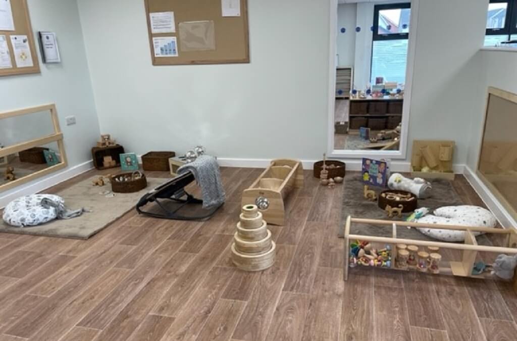 Indoor wooden child's play area