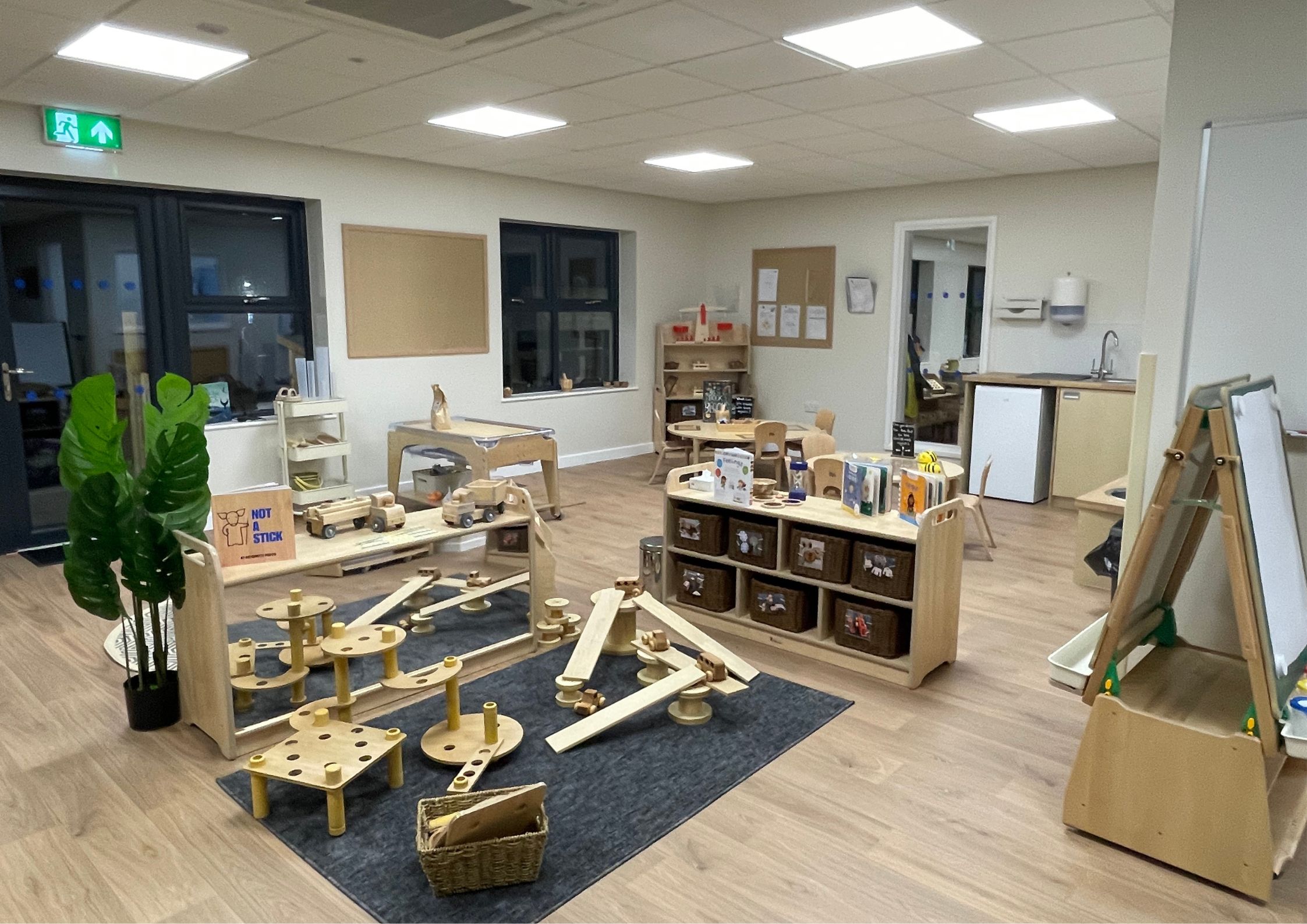 Nursery play area with toys
