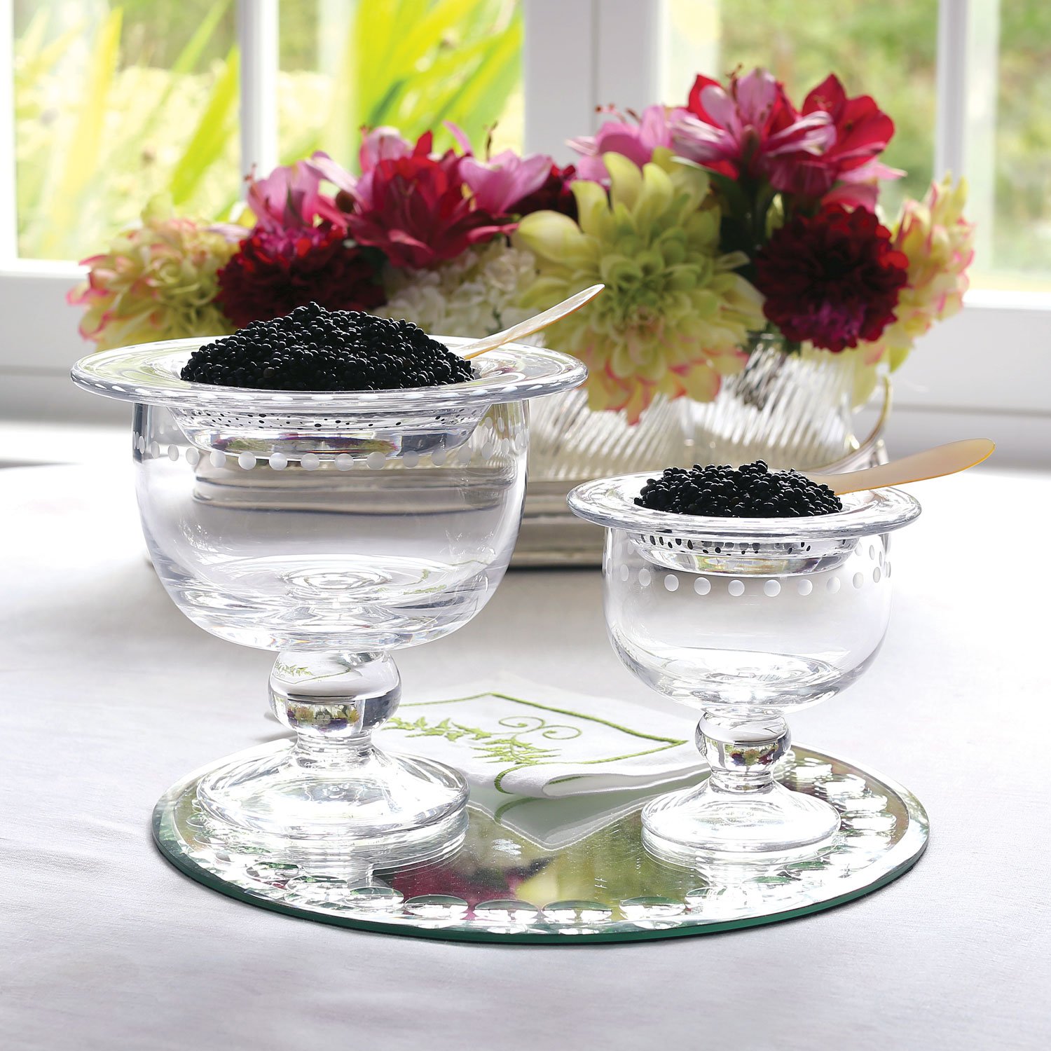 William Yeoward Crystal Katerina caviar servers Gearys wedding registry ideas