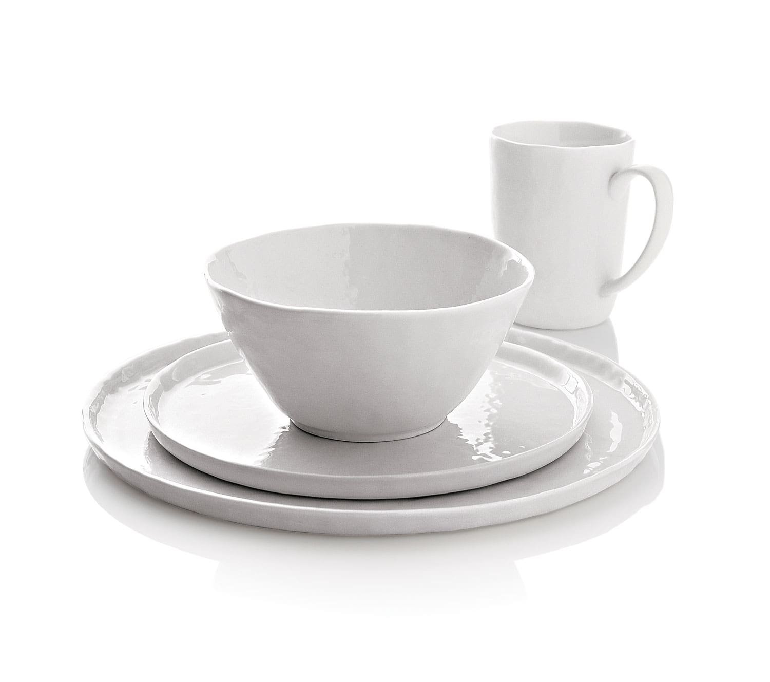 crate and barrel mercer three piece place setting and mug from zola wedding registry ideas